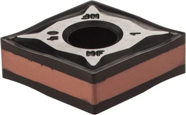 Iscar - CNMG431 NF Grade IC6015 Carbide Turning Insert - TiCN/Al2O3/TiN Finish, 80° Diamond, 1/2" Inscr Circle, 3/16" Thick, 1/64" Corner Radius - Eagle Tool & Supply