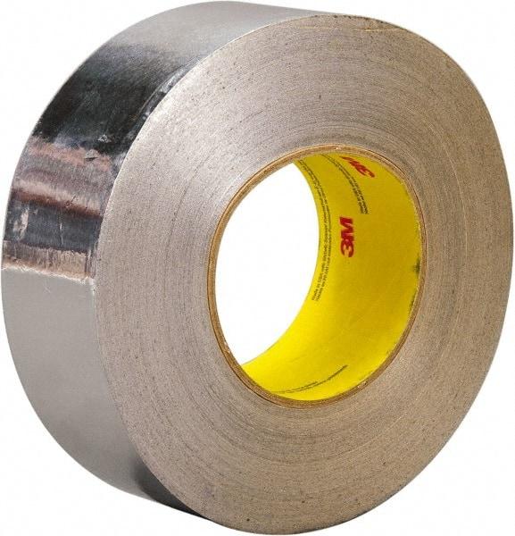 3M - 3" x 45m Silver Foil Tape - 3.25 mil, Acrylic Adhesive, Aluminum Foil Backing, -30°F to 260°F, Series 3380 - Eagle Tool & Supply