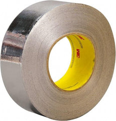 3M - 3" x 45m Silver Foil Tape - 3.25 mil, Acrylic Adhesive, Aluminum Foil Backing, -30°F to 260°F, Series 3380 - Eagle Tool & Supply