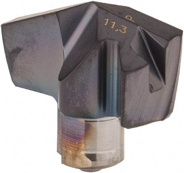 Iscar - Series ICP, 0.445" Diam Grade IC908 140° Replaceable Drill Tip - Carbide, TiAlN Finish, 11 Seat Size, Through Coolant - Eagle Tool & Supply