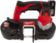 Milwaukee Tool - 12 Volt, 27-1/2" Blade, 280 SFPM Cordless Portable Bandsaw - 1-5/8" (Round) & 1-5/8 x 1-5/8" (Rectangle) Cutting Capacity, Lithium-Ion Battery Included - Eagle Tool & Supply