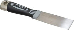 Hyde Tools - 1-1/2" Wide Chisel Edge Blade Stainless Steel Putty Knife - Flexible, Cushioned Grip Polypropylene Handle, 8" OAL - Eagle Tool & Supply