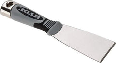 Hyde Tools - 2" Wide Stainless Steel Putty Knife - Stiff, Cushioned Grip Polypropylene Handle, 8" OAL - Eagle Tool & Supply