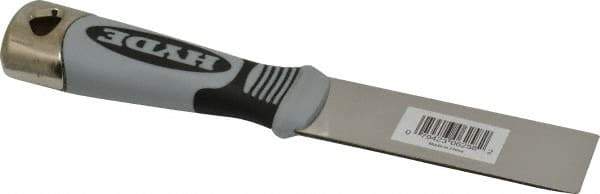 Hyde Tools - 1-1/4" Wide Stainless Steel Putty Knife - Stiff, Cushioned Grip Polypropylene Handle, 8" OAL - Eagle Tool & Supply