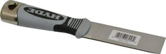 Hyde Tools - 1-1/4" Wide Stainless Steel Putty Knife - Stiff, Cushioned Grip Polypropylene Handle, 8" OAL - Eagle Tool & Supply