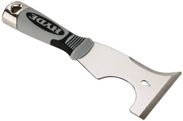 Hyde Tools - 3" Wide Stainless Steel Putty Knife - Stiff, Cushioned Grip Polypropylene Handle, 8" OAL - Eagle Tool & Supply