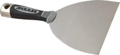 Hyde Tools - 6" Wide Stainless Steel Putty Knife - Flexible, Cushioned Grip / Hammerhead Polypropylene Handle, 8" OAL - Eagle Tool & Supply