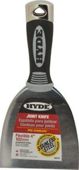 Hyde Tools - 4" Wide Stainless Steel Putty Knife - Flexible, Cushioned Grip / Hammerhead Polypropylene Handle, 8" OAL - Eagle Tool & Supply
