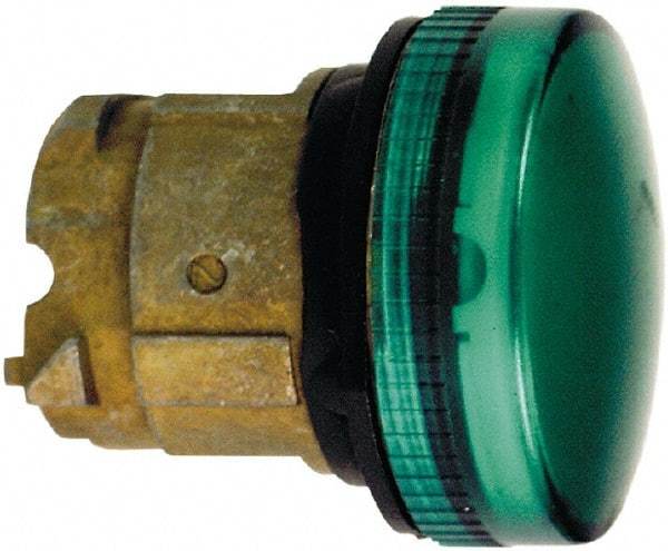 Schneider Electric - Green Lens Pilot Light - Round Lens, Shock Resistant, Vibration Resistant, Water Resistant - Eagle Tool & Supply