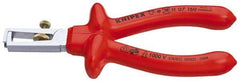 Knipex - 7 AWG to 13/64" Capacity Insulated Wire Stripper - 6-1/4" OAL, 1000 Volt Insulated Handle - Eagle Tool & Supply