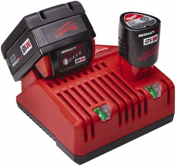 Milwaukee Tool - 12/18 Volt, 2 Battery Power Tool Lithium-Ion Battery Charger - M12 and M18 Not Included - Eagle Tool & Supply