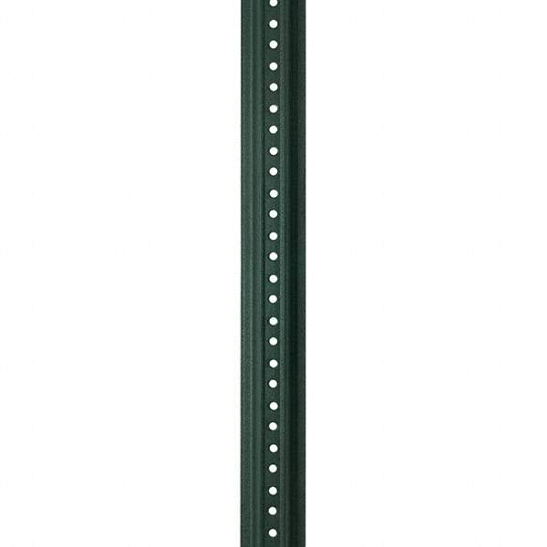 Nucor - 8' High, Powder Coated Traffic Sign Post - Steel, 3/8" Hole Diam, Green - Eagle Tool & Supply