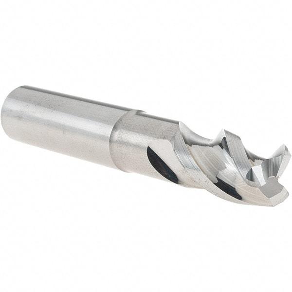 Iscar - 1/2", 3 Flute, Single End, Solid Carbide, 0.09" Corner Radius End Mill - 3" OAL, Right Hand Flute, 3/4" LOC, Right Hand Cut, 1-1/2" Extended Reach - Eagle Tool & Supply