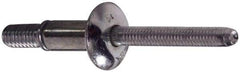 Marson - Protruding Head Steel Structural Blind Rivet - Steel Mandrel, 0.1" to 3/8" Grip, 0.49 to 0.53" Head Diam, 0.261" to 0.272" Hole Diam, 1/4" Body Diam - Eagle Tool & Supply