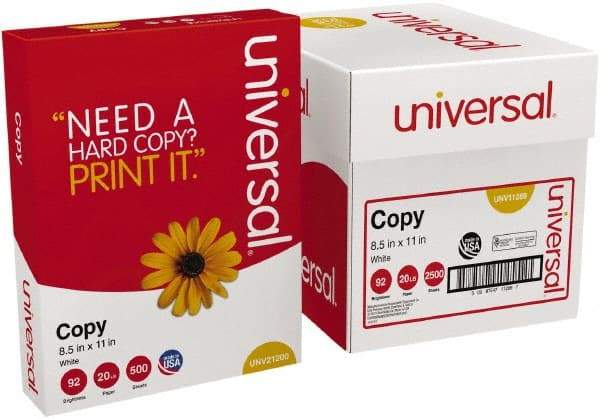 UNIVERSAL - 8-1/2" x 11" White Copy Paper - Use with Laser Printers, Copiers, Plain Paper Fax Machines - Eagle Tool & Supply