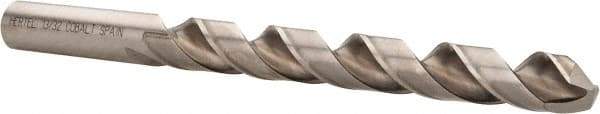 Hertel - 13/32" 135° Cobalt Jobber Drill - Bright Finish, Spiral Flute, 5-1/4" OAL, Split Point - Eagle Tool & Supply