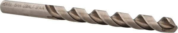 Hertel - 19/64" 135° Cobalt Jobber Drill - Bright Finish, Spiral Flute, 4-3/8" OAL, Split Point - Eagle Tool & Supply