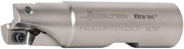 Walter - 3/4" Cut Diam, 11mm Max Depth of Cut, 3/4" Shank Diam, 3.061" OAL, Indexable Square Shoulder End Mill - AD.T 1204.. Inserts, Weldon Shank, 90° Lead Angle - Eagle Tool & Supply