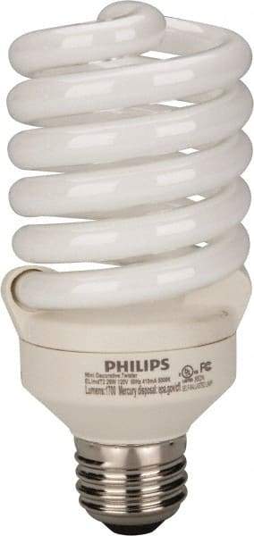 Philips - 26 Watt Fluorescent Residential/Office Medium Screw Lamp - 5,000°K Color Temp, 1,700 Lumens, 120 Volts, EL/mDT, 10,000 hr Avg Life - Eagle Tool & Supply