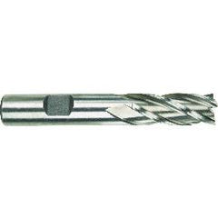 7/8 Dia. x 4-1/8 Overall Length 4-Flute Square End High Speed Steel SE End Mill-Round Shank-Center Cutting -Uncoated - Eagle Tool & Supply