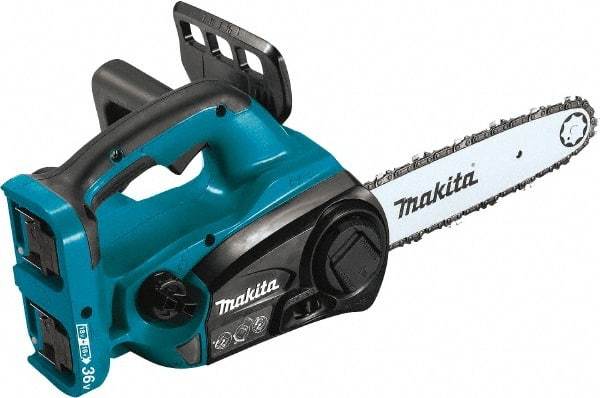 Makita - 36 Volt, 1650 Ft/min, Battery Powered Chainsaw - 12" Guide Bar Length, 3/8" Chain Pitch - Eagle Tool & Supply