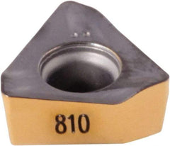 Iscar - HM390 TKCT0703 TR Grade IC810 Carbide Milling Insert - AlTiN/TiN Finish, 0.124" Thick, 0.228" Inscribed Circle, 0.51mm Corner Radius - Eagle Tool & Supply