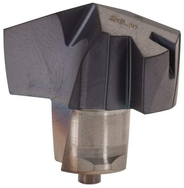 Iscar - Series ICP, 26.9mm Diam Grade IC908 140° Replaceable Drill Tip - Carbide, TiAlN Finish, 26 Seat Size - Eagle Tool & Supply