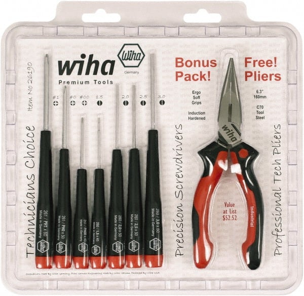 Wiha - 8 Piece Phillips & Slotted Screwdriver Set - Eagle Tool & Supply