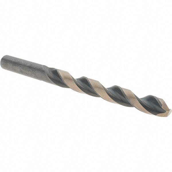 Value Collection - 3/8" 135° High Speed Steel Jobber Drill - Oxide/Gold Finish, Right Hand Cut, Spiral Flute, Straight Shank, 5" OAL, Split Point - Eagle Tool & Supply