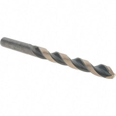 Value Collection - 3/8" 135° High Speed Steel Jobber Drill - Oxide/Gold Finish, Right Hand Cut, Spiral Flute, Straight Shank, 5" OAL, Split Point - Eagle Tool & Supply
