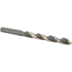 Value Collection - 1/4" 135° High Speed Steel Jobber Drill - Oxide/Gold Finish, Right Hand Cut, Spiral Flute, Straight Shank, 4" OAL, Split Point - Eagle Tool & Supply