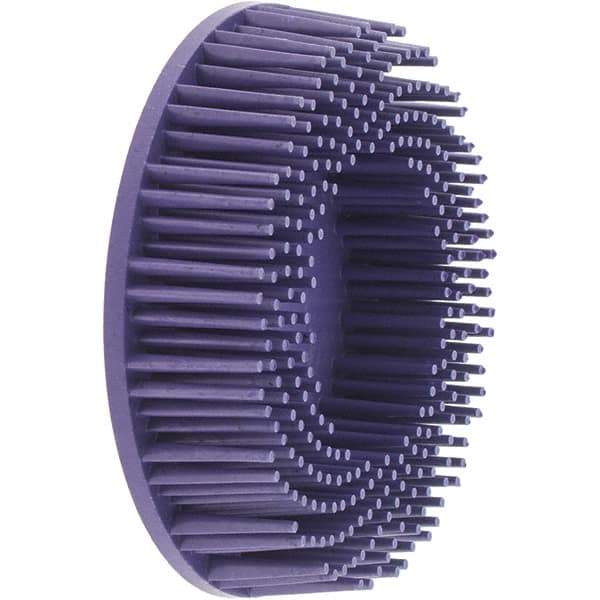 Value Collection - 3" 36 Grit Ceramic Straight Disc Brush - Very Coarse Grade, Type R Quick Change Connector, 3/4" Trim Length, 0.37" Arbor Hole - Eagle Tool & Supply