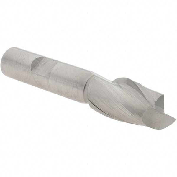 Value Collection - 5/8", 1-1/8" LOC, 1/2" Shank Diam, 3-1/8" OAL, 2 Flute, High Speed Steel Square End Mill - Single End, Uncoated, Spiral Flute, 30° Helix, Centercutting, Right Hand Cut, Right Hand Flute - Eagle Tool & Supply
