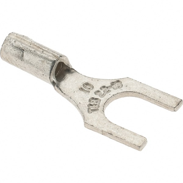 Value Collection - #10 Stud, 22 to 16 AWG Compatible, Noninsulated, Crimp Connection, Standard Fork Terminal - Eagle Tool & Supply