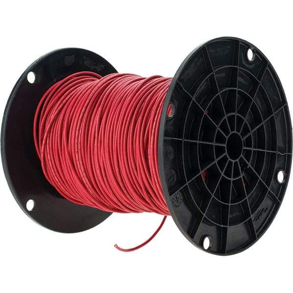 Value Collection - THHN, 16 AWG, 10 Amp, 500' Long, Stranded Core, 26 Strand Building Wire - Red, Thermoplastic Insulation - Eagle Tool & Supply