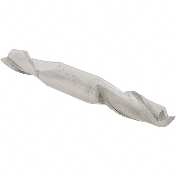 Value Collection - 9/16", 1-1/8" LOC, 5/8" Shank Diam, 4-1/2" OAL, 2 Flute, High Speed Steel Square End Mill - Double End, Uncoated, Spiral Flute, 30° Helix, Centercutting, Right Hand Cut, Right Hand Flute - Eagle Tool & Supply