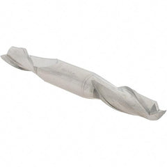 Value Collection - 9/16", 1-1/8" LOC, 5/8" Shank Diam, 4-1/2" OAL, 2 Flute, High Speed Steel Square End Mill - Double End, Uncoated, Spiral Flute, 30° Helix, Centercutting, Right Hand Cut, Right Hand Flute - Eagle Tool & Supply