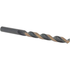 Value Collection - 11/32" 135° High Speed Steel Jobber Drill - Oxide/Gold Finish, Right Hand Cut, Spiral Flute, Straight Shank, 4-3/4" OAL, Split Point - Eagle Tool & Supply