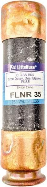 Value Collection - 125 VDC, 250 VAC, 35 Amp, Time Delay General Purpose Fuse - 3" OAL, 200 kA Rating, 13/16" Diam - Eagle Tool & Supply