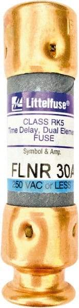 Value Collection - 125 VDC, 250 VAC, 30 Amp, Time Delay General Purpose Fuse - 2" OAL, 200 kA Rating, 9/16" Diam - Eagle Tool & Supply