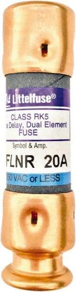 Value Collection - 125 VDC, 250 VAC, 20 Amp, Time Delay General Purpose Fuse - 2" OAL, 200 kA Rating, 9/16" Diam - Eagle Tool & Supply