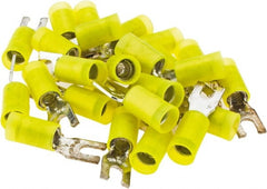 Value Collection - #6 Stud, 12 to 10 AWG Compatible, Partially Insulated, Crimp Connection, Locking Fork Terminal - Eagle Tool & Supply