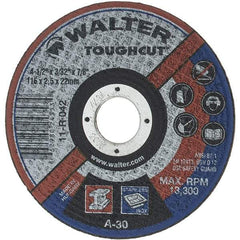 Value Collection - 4-1/2" 30 Grit Aluminum Oxide Cutoff Wheel - 3/32" Thick, 7/8" Arbor, 13,300 Max RPM - Eagle Tool & Supply