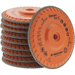 Value Collection - 120 Grit, 6" Disc Diam, 5/8-11 Center Hole, Type 29 Zirconia Alumina Flap Disc - 10,200 Max RPM, Arbor Attaching System, Coated - Eagle Tool & Supply