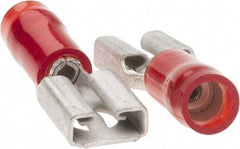 Value Collection - 22 to 18 AWG, Nylon, Partially Insulated, Female Wire Disconnect - 1/4" Wide Tab, Red, CSA Certified, UL Listed - Eagle Tool & Supply