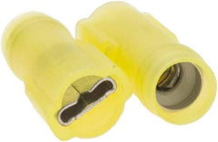 Value Collection - 12 to 10 AWG, Nylon, Fully Insulated, Female Wire Disconnect - 1/4" Wide Tab, Yellow - Eagle Tool & Supply