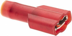 Value Collection - 22 to 18 AWG, Nylon, Fully Insulated, Female Wire Disconnect - 1/4" Wide Tab, Red - Eagle Tool & Supply
