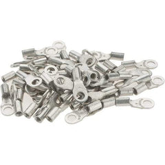 Value Collection - 22-16 AWG Noninsulated Crimp Connection D Shaped Ring Terminal - #6 Stud, Tin Plated Copper Contact - Eagle Tool & Supply