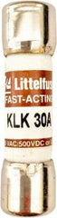 Value Collection - 600 VAC, 30 Amp, Fast-Acting Semiconductor/High Speed Fuse - 1-1/2" OAL, 100 at AC kA Rating, 13/32" Diam - Eagle Tool & Supply