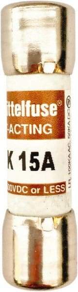Value Collection - 600 VAC, 15 Amp, Fast-Acting Semiconductor/High Speed Fuse - 1-1/2" OAL, 100 at AC kA Rating, 13/32" Diam - Eagle Tool & Supply